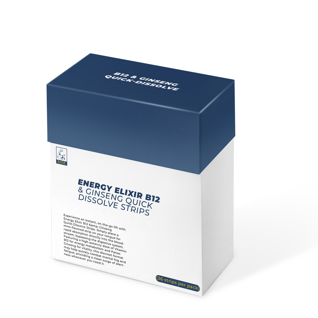 Energy Elixir B12 & Ginseng Quick-Dissolve Strips – 36 strips per pack